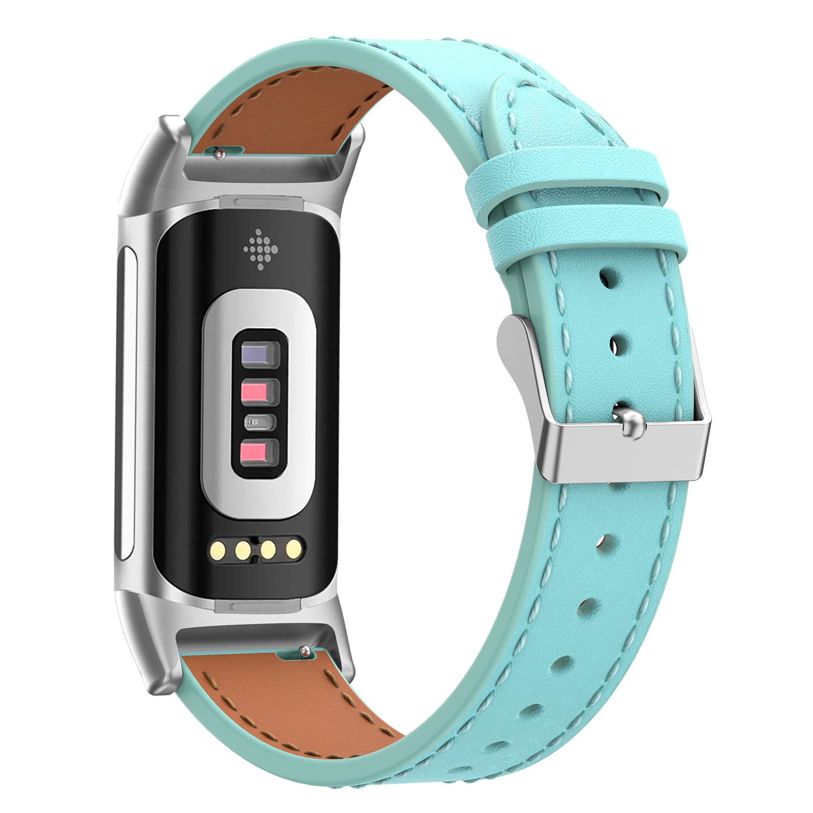 Nigaee Leder Armband Kompatibel Mit Fitbit Charge 5/Charge 6 | Verstellbar Für Handgelenk 14-20,5 Cm | Einfacher Wechsel Ohne Werkzeug