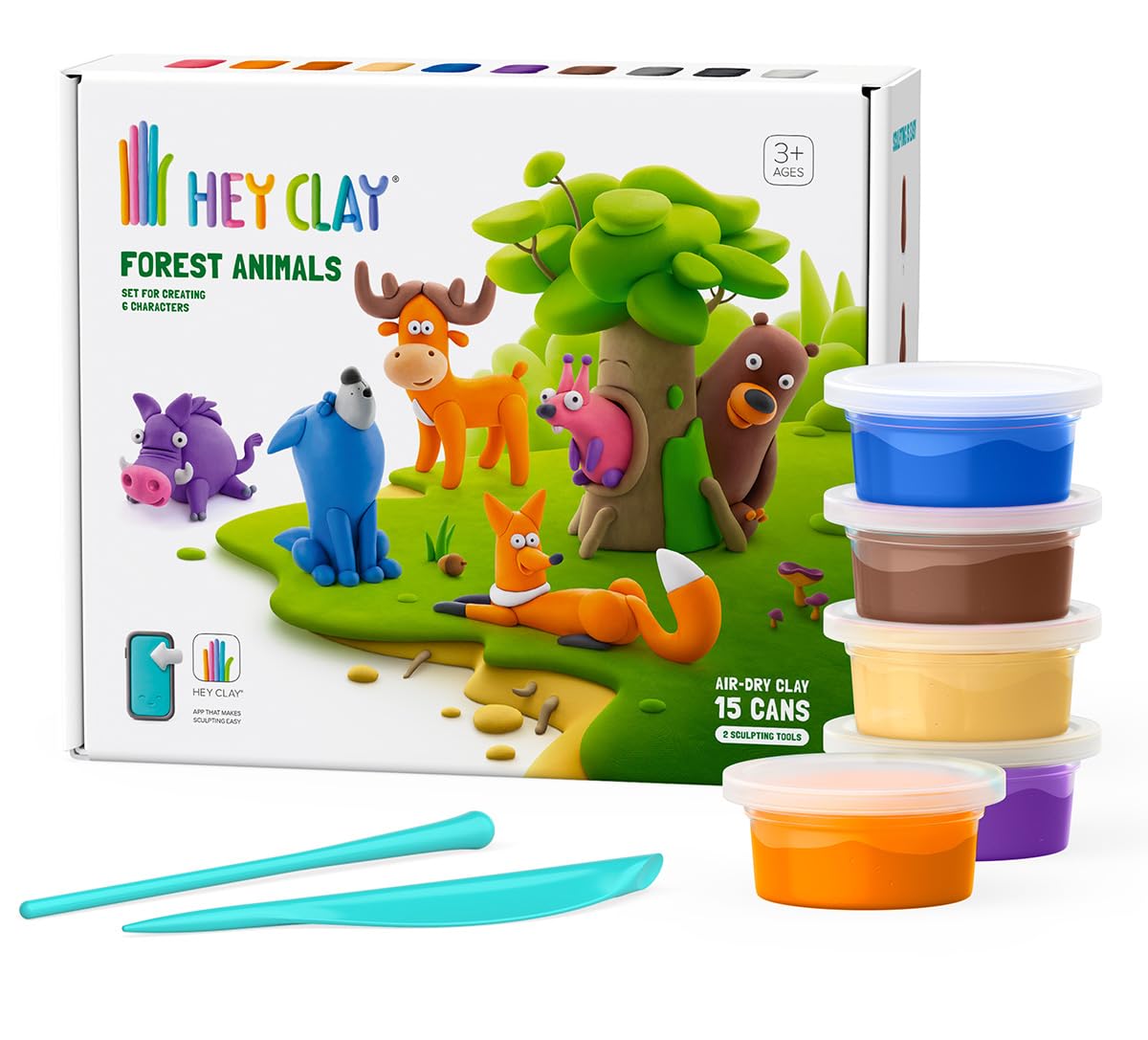 Hey Clay zestaw Zwierzęta Leśne 15pak