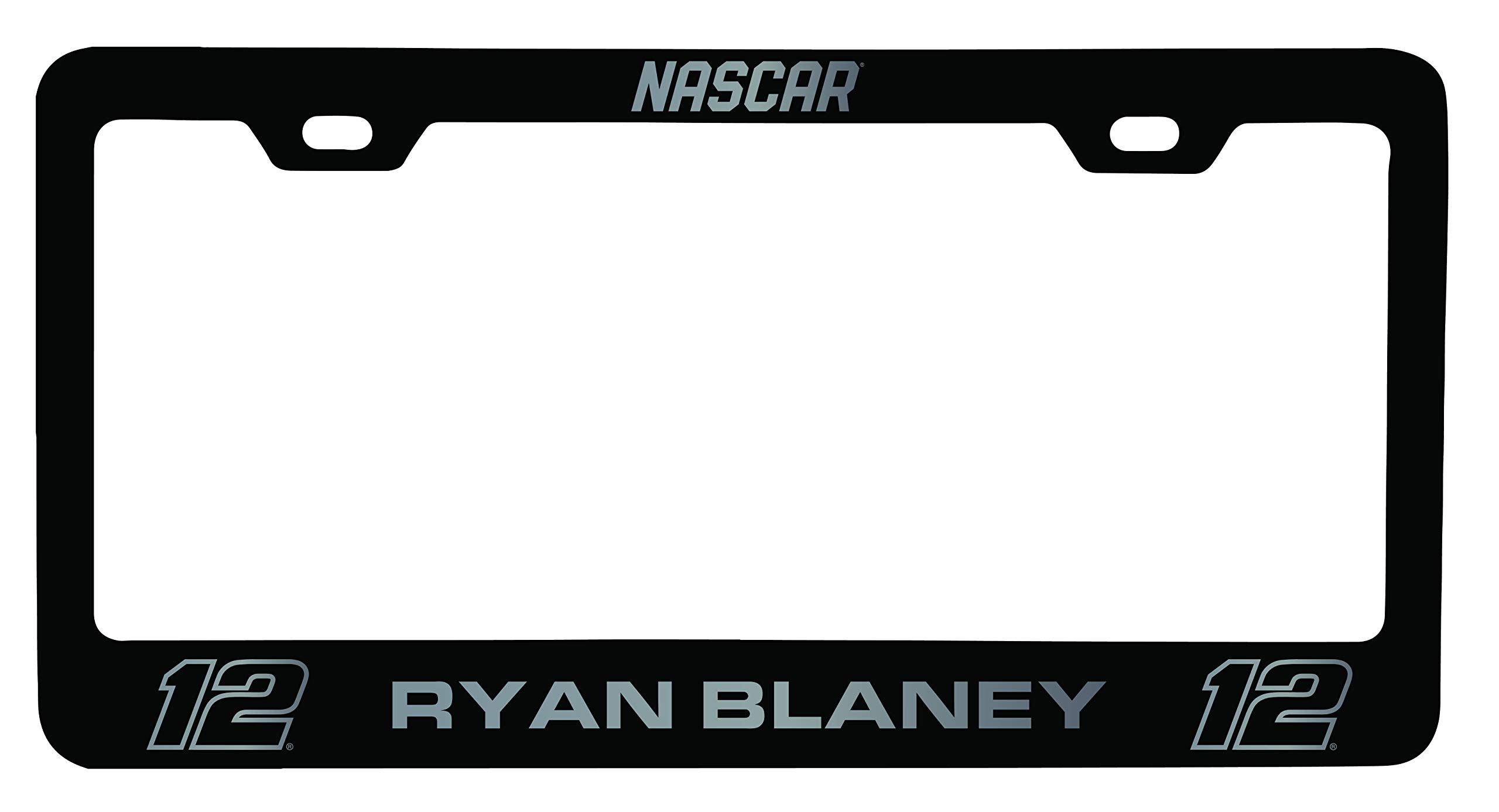 Ryan Blaney NASCAR #12 Etched License Plate Frame Black