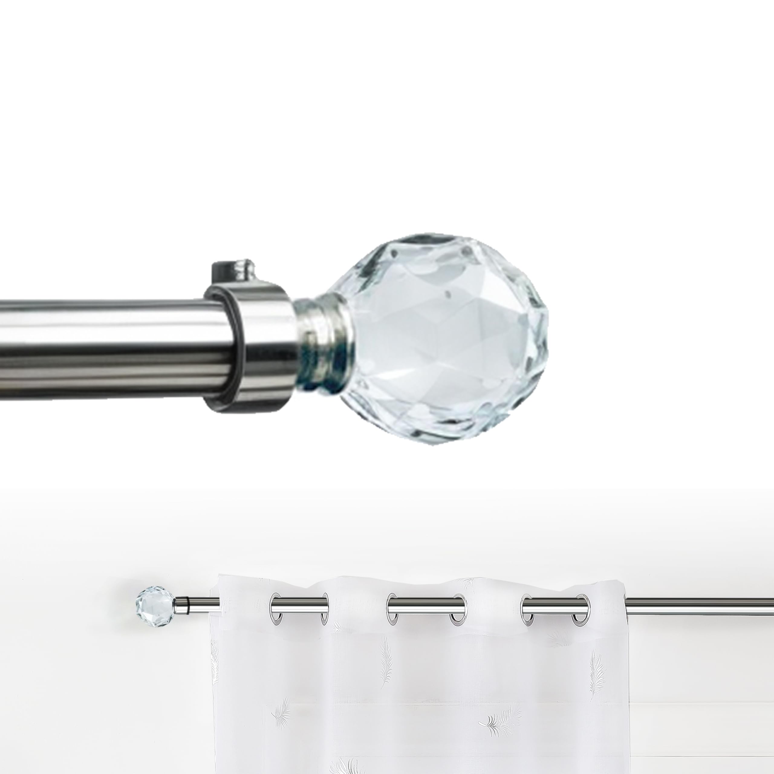 Bastone Tenda Estensibile GD LOVES - Ferro Antichizzato Shabby Chic | 120-210 Cm Con Anelli Scorritenda | Bianco - Foto 11