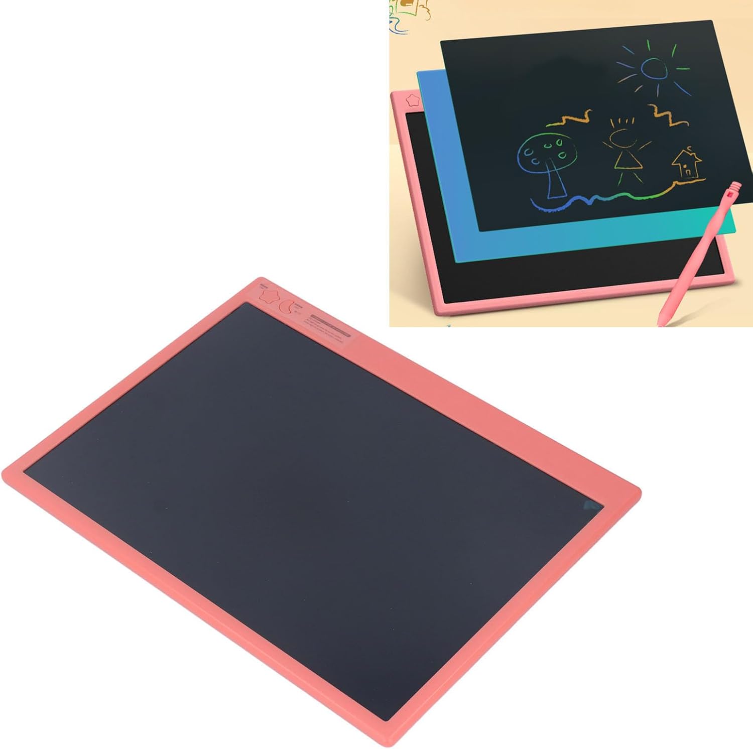 Colorful Electronic Writing Tablet for Kids, LCD Drawing Pad with Pen, Vibrant Display Reusable Sketch Board for Boys Girls, Portable Educational Toy (Pink)