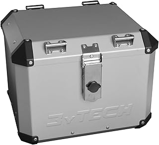 MyTech - Topcase aus Aluminium silber 41 Liter Öffnung vorne mit fester Befestigungsplatte für - Africa Twin Adventure Spo...