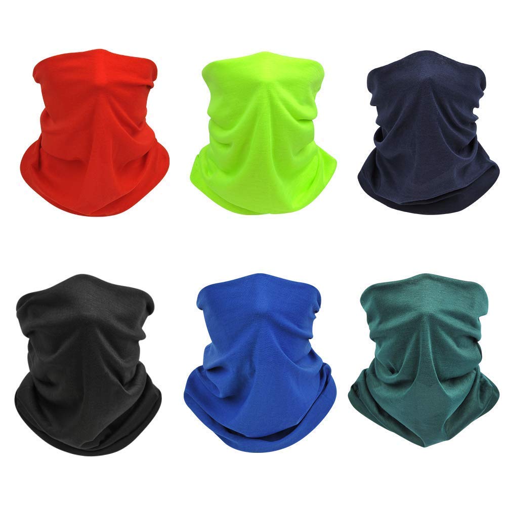 TENDSYUnisex Multifunctional Magic Headbands UV Resistence Bandana Outdoor Scarf Sports Headwear Sweatband (Multicolor, Pack of 6 Pcs)