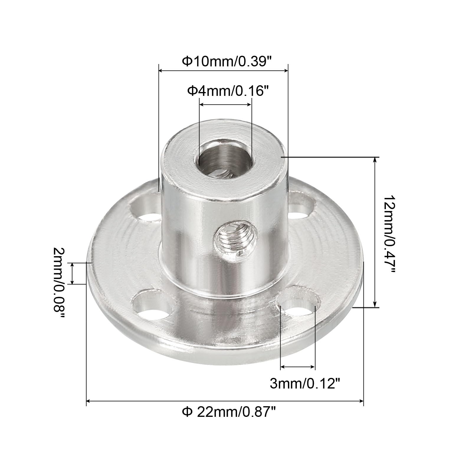 QUARKZMAN Sztywne sprzęgło kołnierzowe H12 x D10 o średnicy wewnętrznej 4 mm do silnika, złącze silnika do części DIY