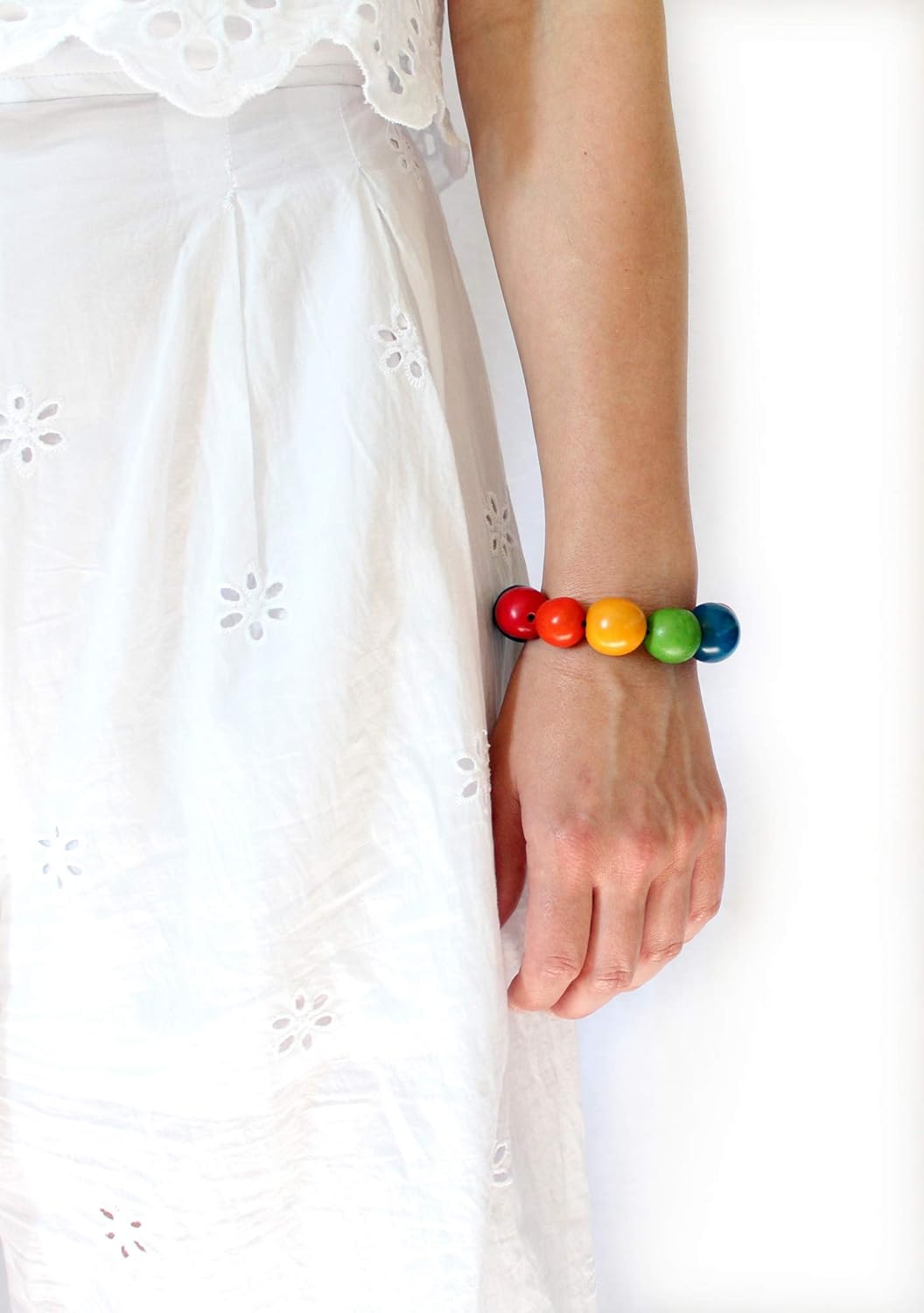 Tagua Bracelet Spheres in Multicolor Handmade Fair Trade