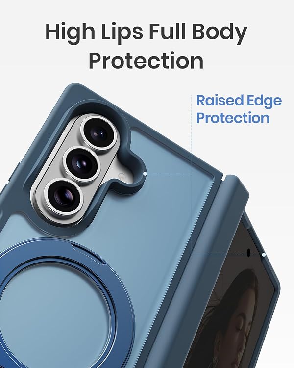 BNAAGO Hinge Stand Case for Galaxy Z Fold 8 Ultra/Z Fold 7, Navy Blue by BNAAGO - Used condition - Image 4