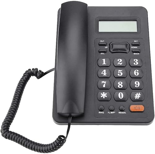 Miniatura 6 de LINE - Teléfono de escritorio con pantalla de identificación de llamadas, para el hogar y la oficina, color negro