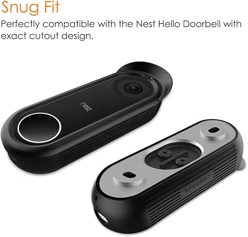 Miniatura 2 de Fintie Funda de silicona para el timbre Google Nest (cableado, 12 generación), funda protectora compatible con el timbre de video Nest Hello Video,