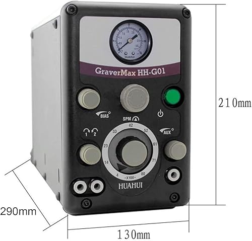Miniatura 6 de UIBAO Máquina grabadora neumática de joyas gravadora de impacto de doble cabeza herramienta de grabado multifunción eléctrica 400-800PRM presión de