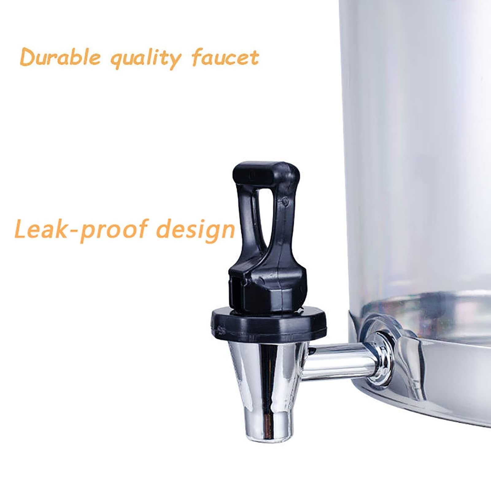 Distributeur de Boissons en Acier Inoxydable de 16 L avec Tube à Glace et Double Robinet – Serveur de jus de Fruits Commercial for Les fêtes, Les Restaurants et la Maison