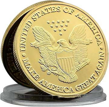 United States President Donald Trump Challenge Coin Make America Great Again Metal Medal with Plastic Case Art Craft