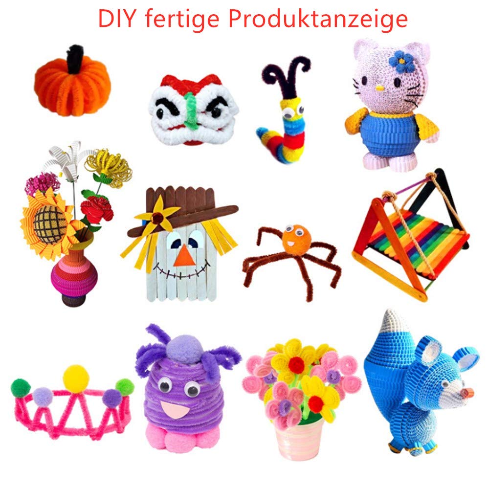 Super Set Fai Da Te Per Bambini: 100 Scope, 250 Pompon, 200 Occhi, 50 Bastoncini E 40 Feltri | Creative Art