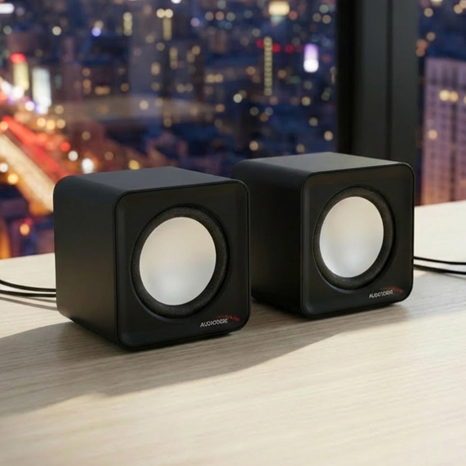 Audiocore Altoparlanti Computer PC USB 2.0 Potenza 2x3W jack da 3,5 mm Mini ROSSO e NERO (Nero)