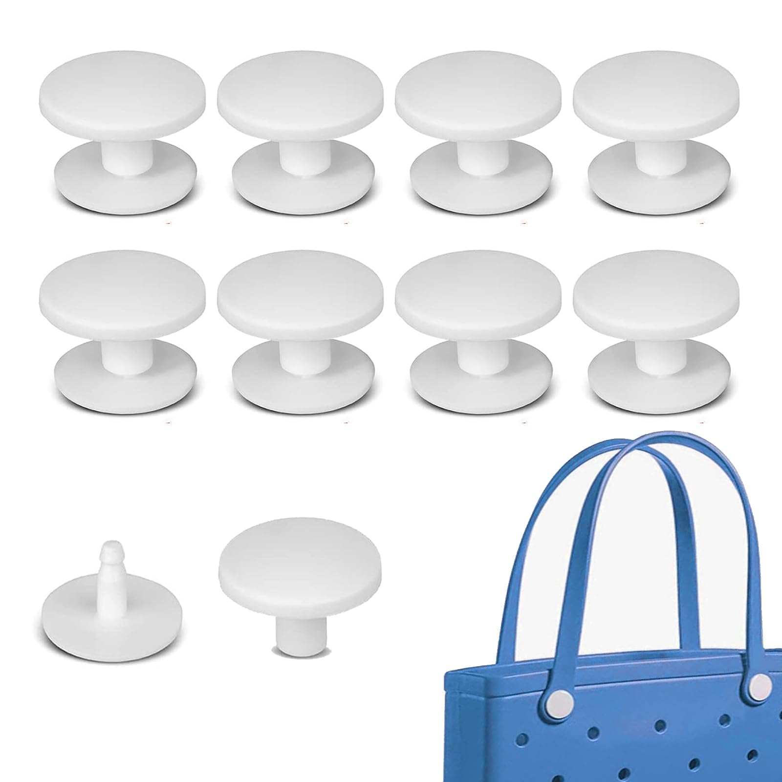 Dzxin Bogg Bag Replacement Buttons, 8pcs Replacement Rivets for Beach Bag Handle, Bogg Bag Accessories Button Bag Strap Button for Bogg Beach Bag Handles