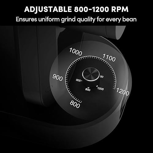 Miniatura 6 de Wirsh - Molinillo eléctrico de café de dosis única, Geimori GU64 con rebabas planas de 2.32 pulgadas, diseño antiestático, ajuste continuo de fino a