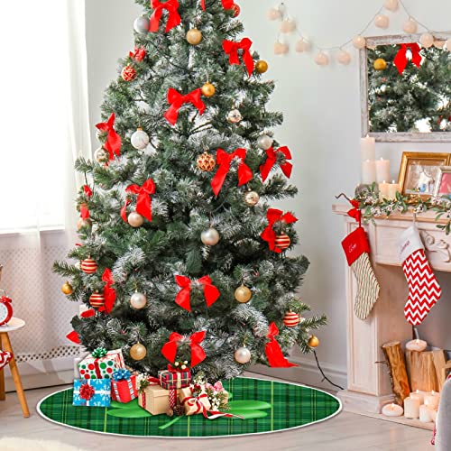 St Patrick's Day Leaves Tree Skirt, Seasonal Tree Mat Holiday Party Supplies Ornaments Indoor Outdoor Decorations For Tabletop Trees 35.4 Inches #TOP3