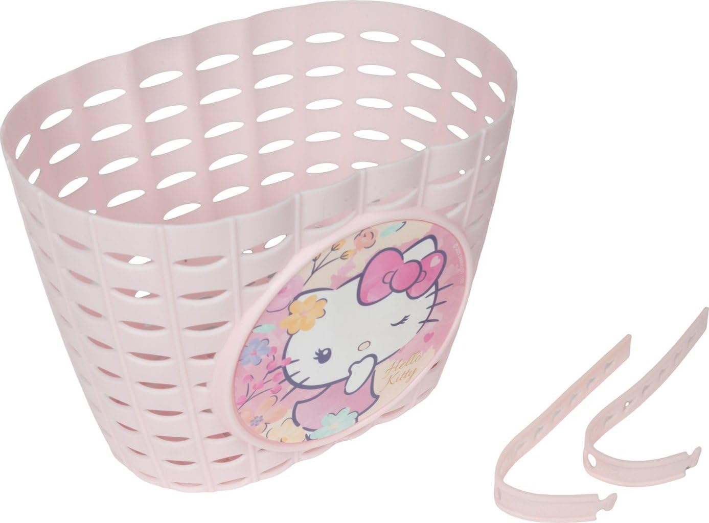 Cestino Bici Hello Kitty Anteriore Universale - Cestino Bicicletta Bambini Rosa, Portaoggetti Bici in Plastica Resistente, Facile Montaggio e Leggero