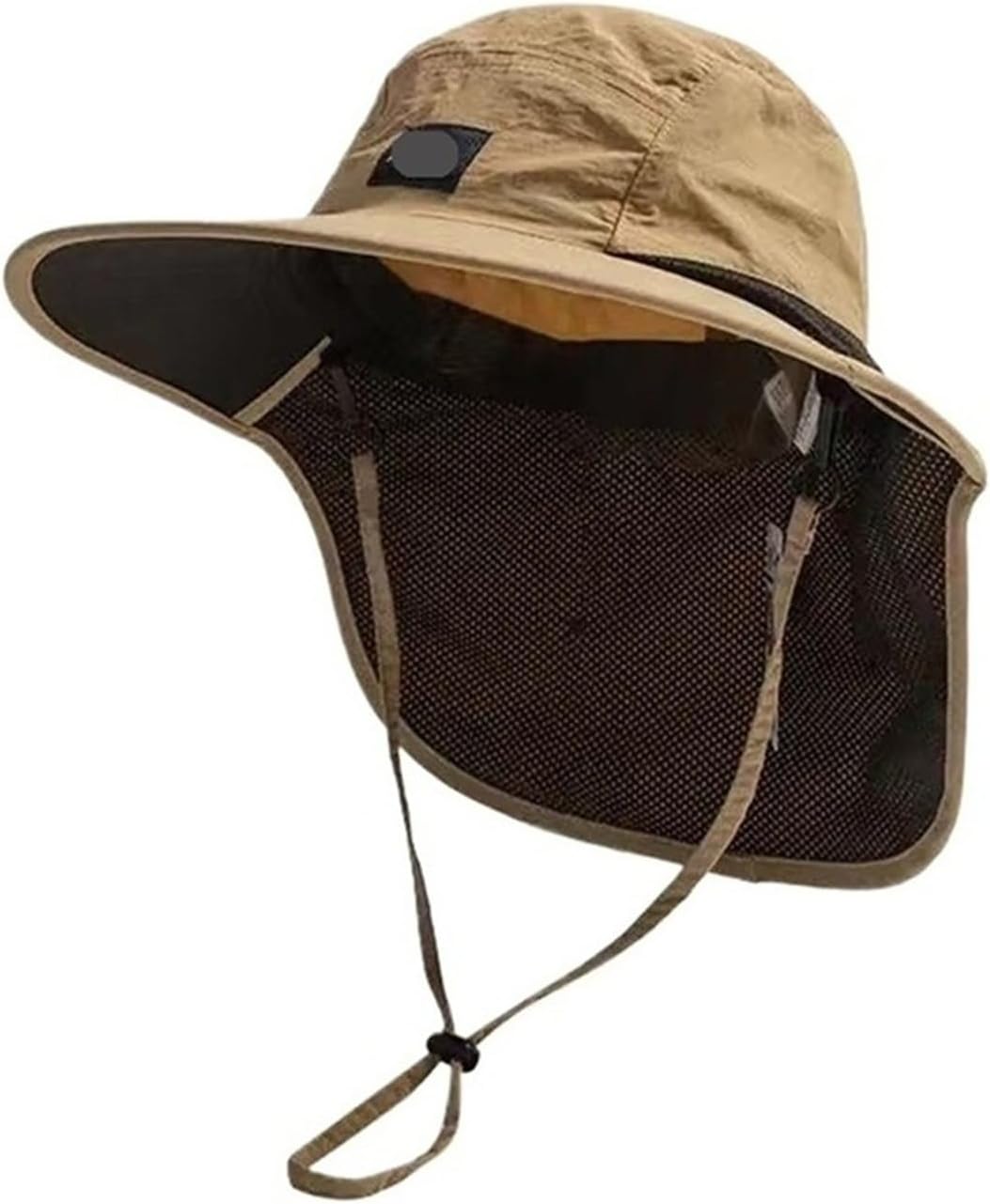 Unisex Wide Brim Mesh Sun Hat with Neck Flap for Outdoor