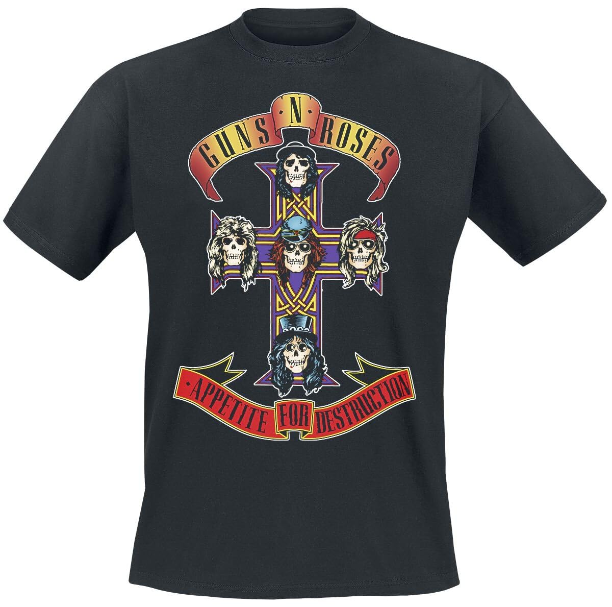 Rock Off Black Guns N Roses - Appetite For Destruction - T-Shirt - Cotton - Size M - Officially Licensed Merch