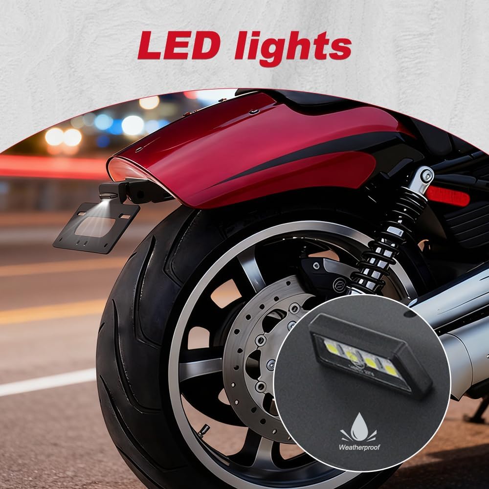 Xitomer Tail Tidy Compatible with Harley V-ROD 2012-2017, Fender Eliminator Motorcycle License Plate Holder