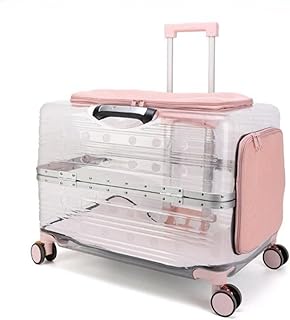 ペットキャリー キャスター付きペットキャリー キャスター付き ペットカート Nicffdi 4輪 キャリーケース 犬 猫 小型犬 中型犬 ハードキャリー 軽量 耐荷重20KG お出かけ 旅行 避難 通院 ペットカート 小型犬 中型犬 猫 キャリーカ (ピンク)