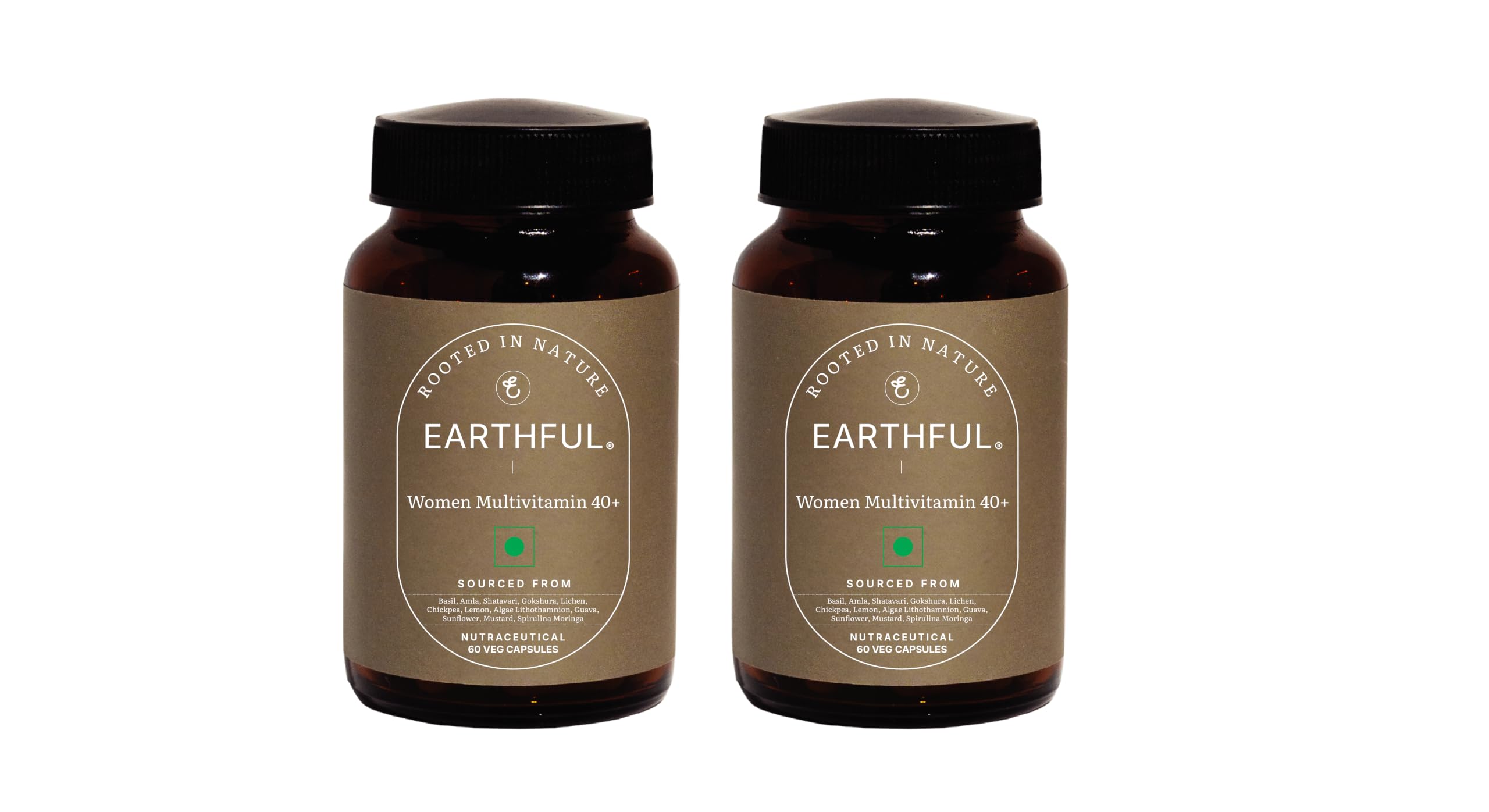 [BRSREYLYBEIRAGTH] Earthful Multivitamin for Women 40+, 50+, Nearing Menopause | Improved Immunity, Hormonal Health, Skin, Hair & Bone Health | 100% Natural and Plant Based with 12 Vital Vitamins, Herbs | Pack of 2
