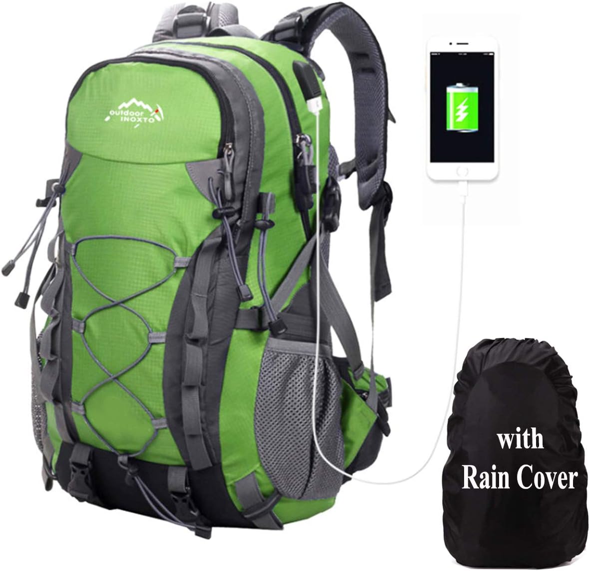 Hiking Backpack Unisex Trekking Backpack Outdoor Sports Rucksack Men and Women,Backpack for Camping Traveling Climbing Mountaineering College Rucksack with Waterproof Rain Cover