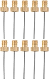 10pcs Copper Ball Pump Inflation Needle 5/16 Thread for Sports Balls | 5mm Inner Diameter, 1mm Hole Opening, Compatible with Rugby and Volleyball, Field Use