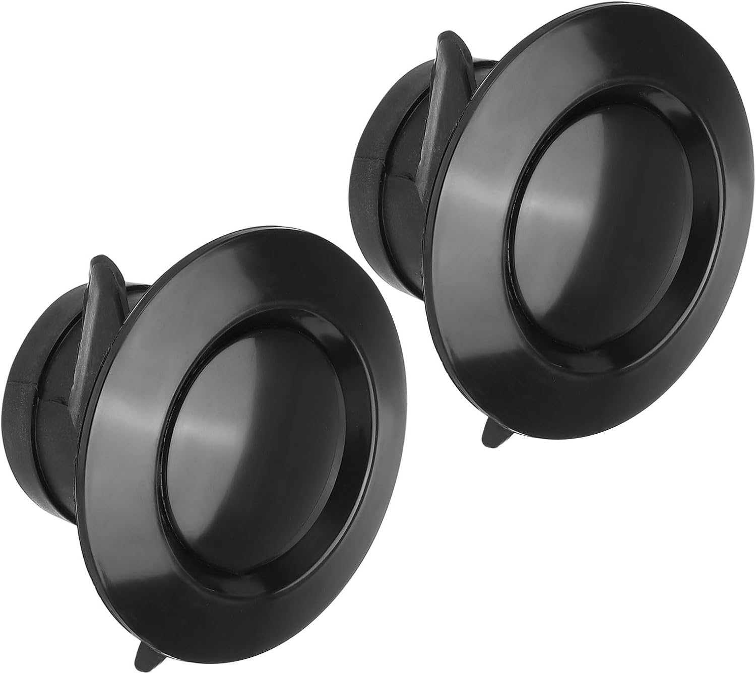PATIKIL 5 Inch Round Air Vent, 2Pcs ABS Adjustable Soffit Exhaust Vent Cover Ceiling Wall Air Diffuser for Home Living Room Kitchen Office Inline Duct Fan Outlet, Black