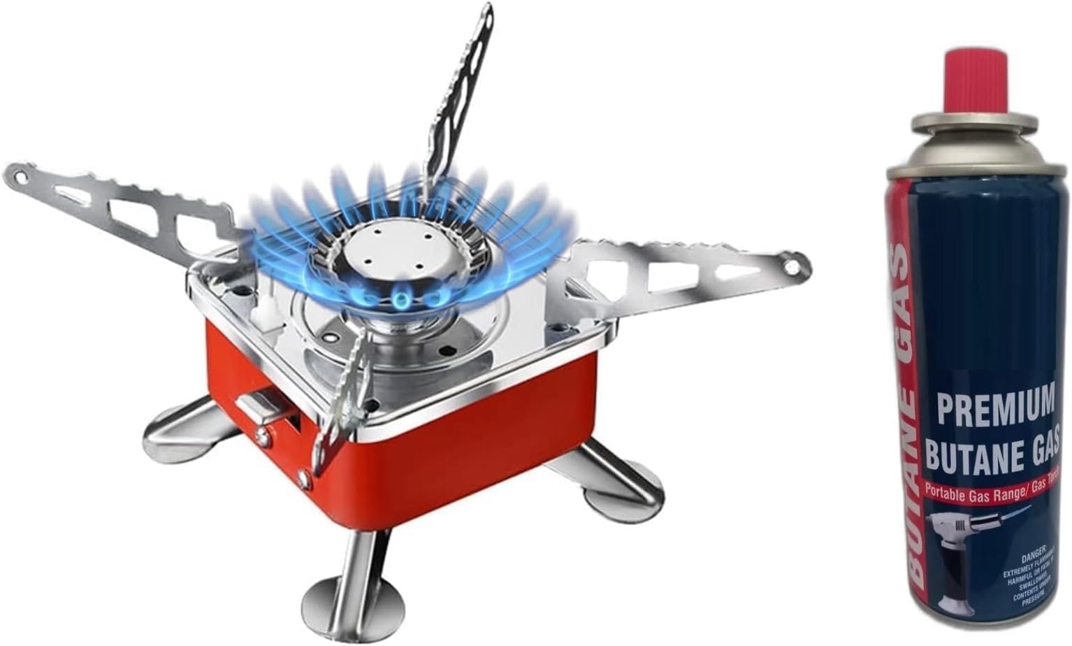 Gadget Deals- camping stove with cylinder | camping gas stove | camping stove - 2800W- Ultra Light Picnic Cooking Gas Burners & butane gas cylinder can - Emergency stove | camping cylinder