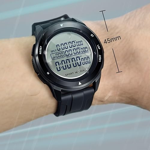 Miniatura 2 de Cronómetro de fútbol digital con luz de fondo, temporizador multideportivo, memoria de 100 vueltas, metrónomo, correa de plástico y silicona, esfera