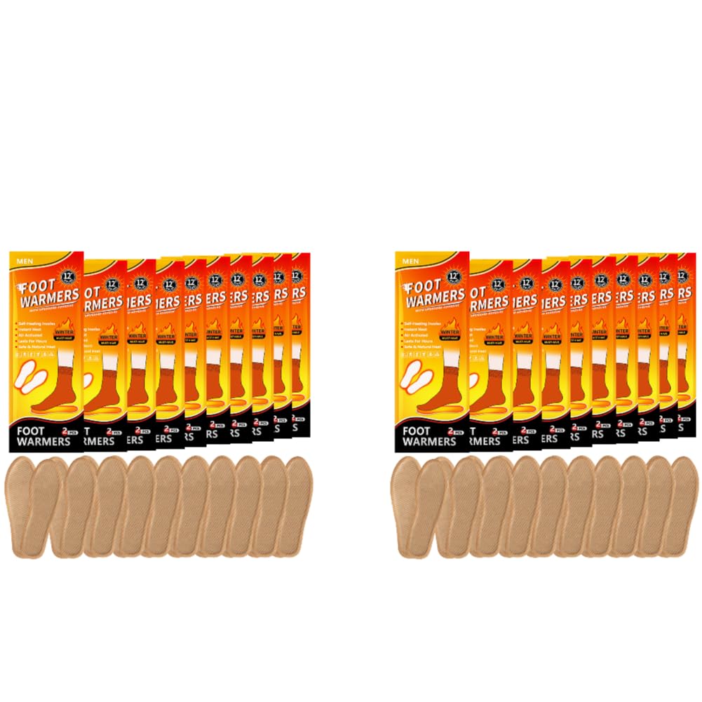 Semelles chauffantes pour Chaussures - Paire de 10 Semelles Auto-chauffantes jetables à Activation par l'air pour Un Confort Thermique continu Lors de la Chasse et des activités en Plein air