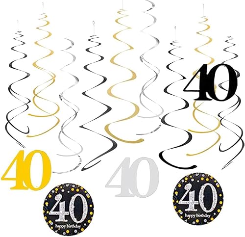 Decoraciones de cumpleaños número 21, 30, 50 y 80 años, remolinos colgantes para hombres y mujeres (18)