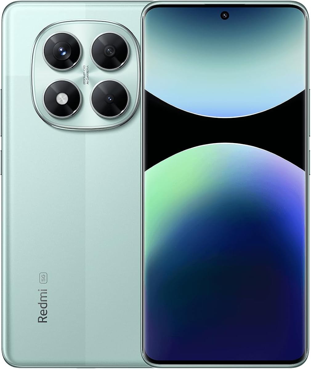 XIAOMI Redmi Note 14 Pro 5G + 4G LTE (for Tmobile Mint Tello & Global) (512GB + 12GB) NFC 6.67" 120Hz 200MP Pro AI Camera Model 24090RA29G Unlocked Dual Sim (Coral Green)