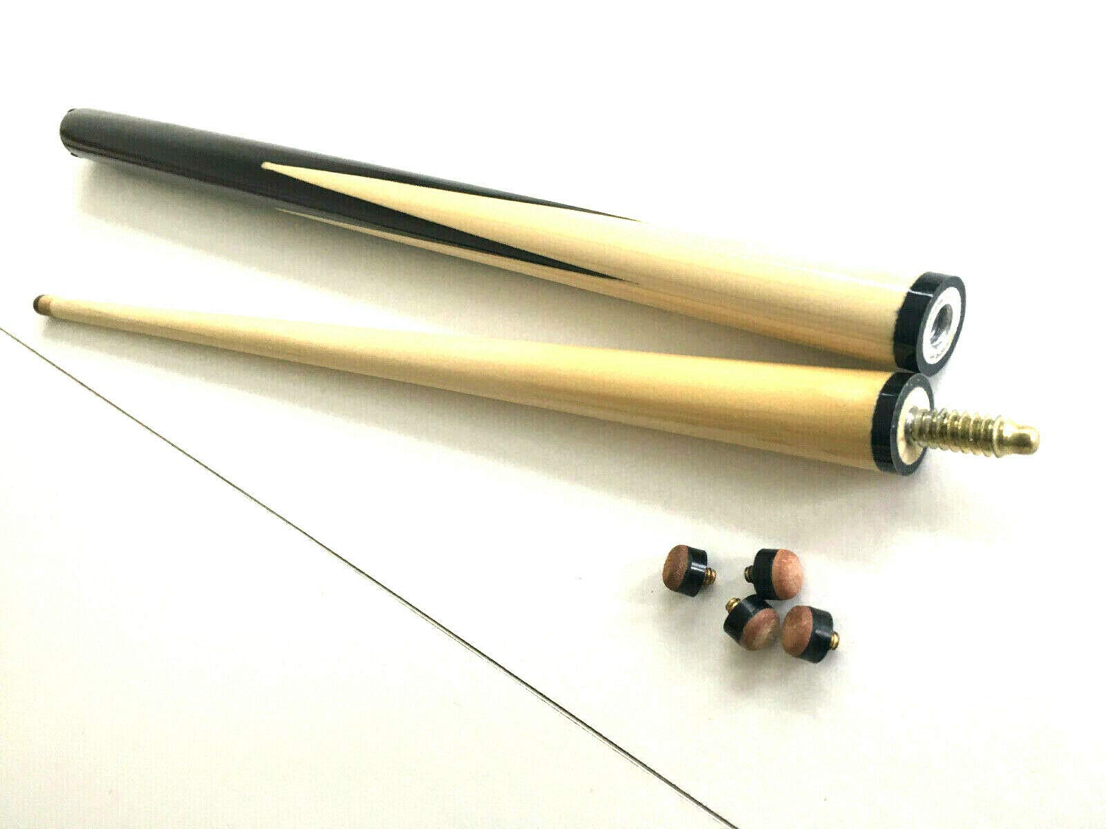 36 2-PIECE KIDS/SMALL/HOME POOL TABLES CUE & SPARE TIPS
