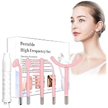 High Frequency Stick Face Portable High Frequency Stick with 5 Neon Sticks for Skin Rejuvenation Acne Tightening Wrinkle Removal Face Massager A