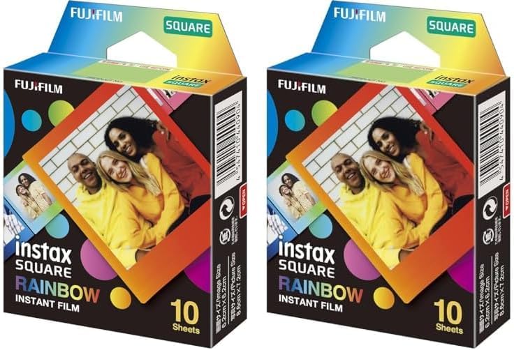 Fujifilm Instax Square Rainbow Film - 10 exposiciones (paquete de 2)