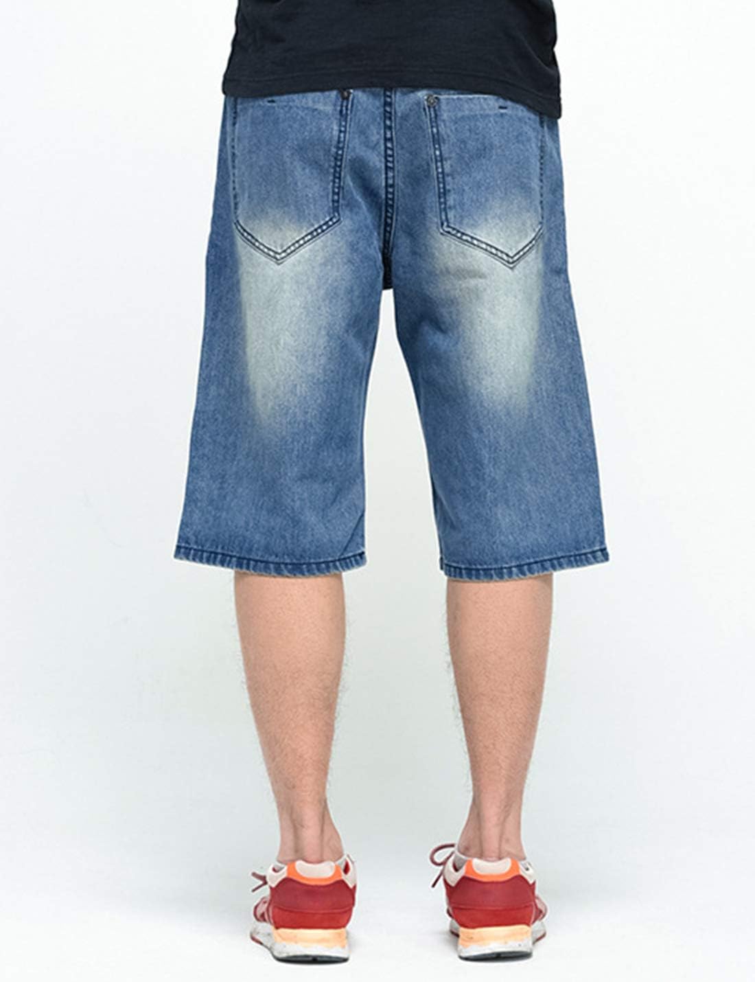 Yeokou Men's Loose Hip Hop Cropped Jeans Work Denim Shorts with Cargo Pockets - Image 5