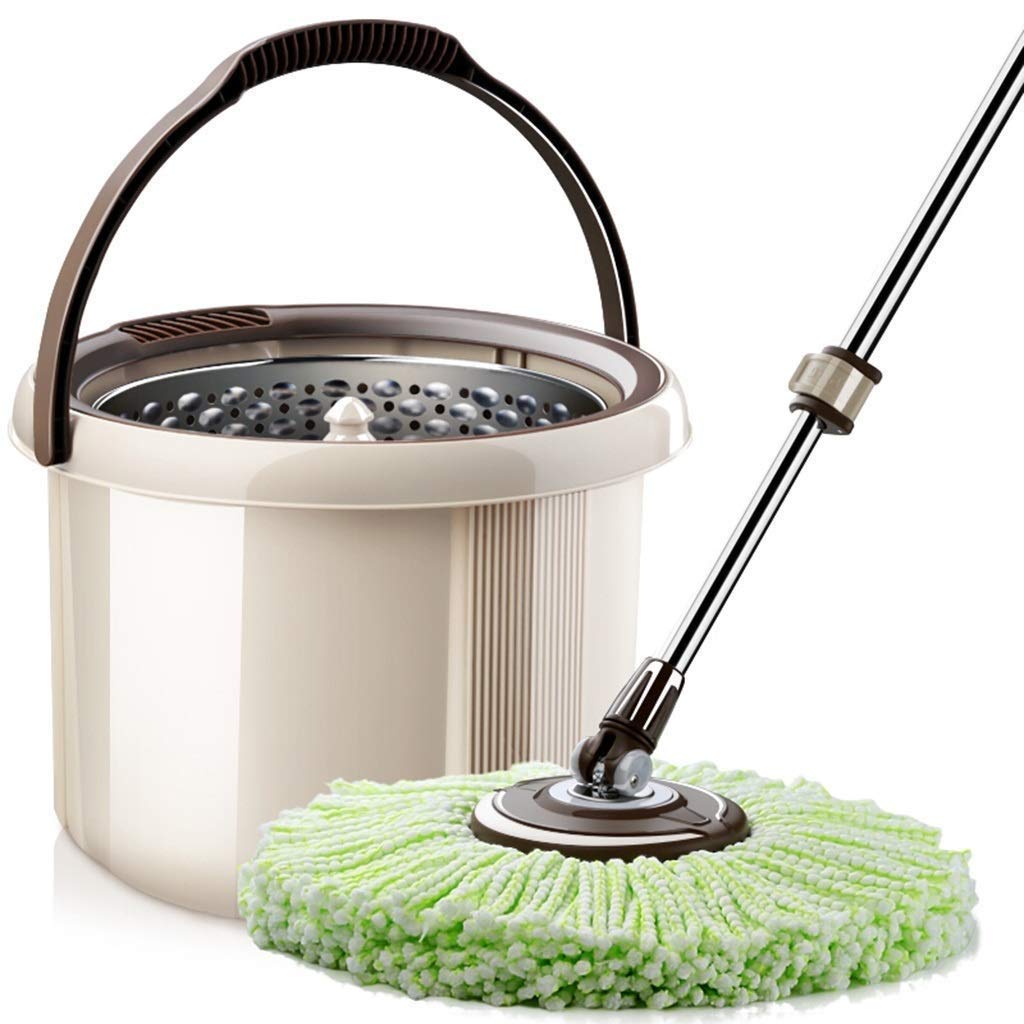 mop， Mop - Hand Release Wringing Spinning with Extended Length Handle Microfiber Heads for Floor Cleaning Rotating