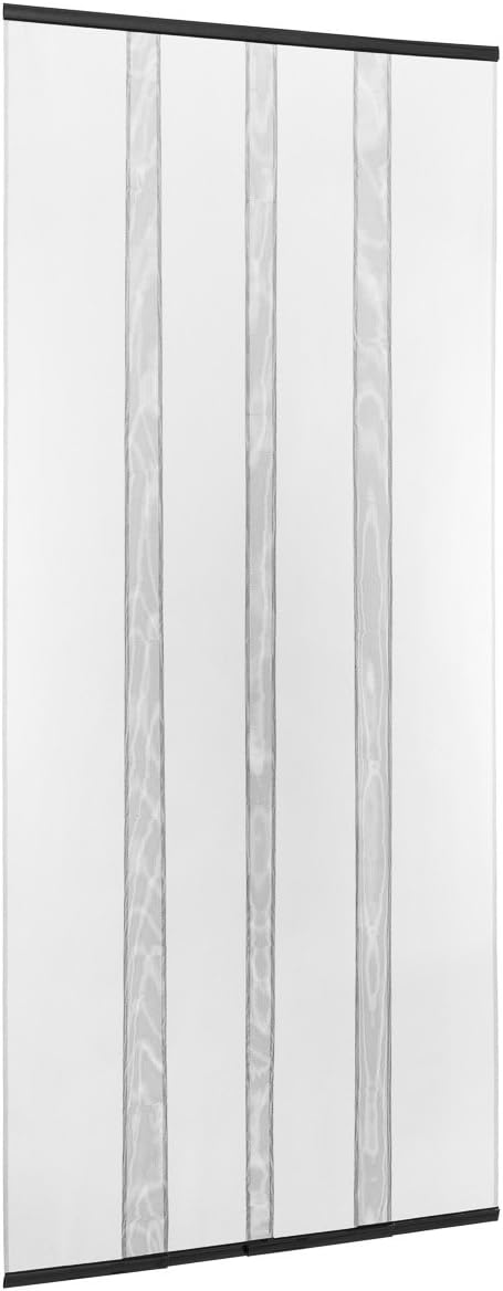 Vertical Louvre Door Curtain Black Insect/Fly Screen 100 x 210 cm