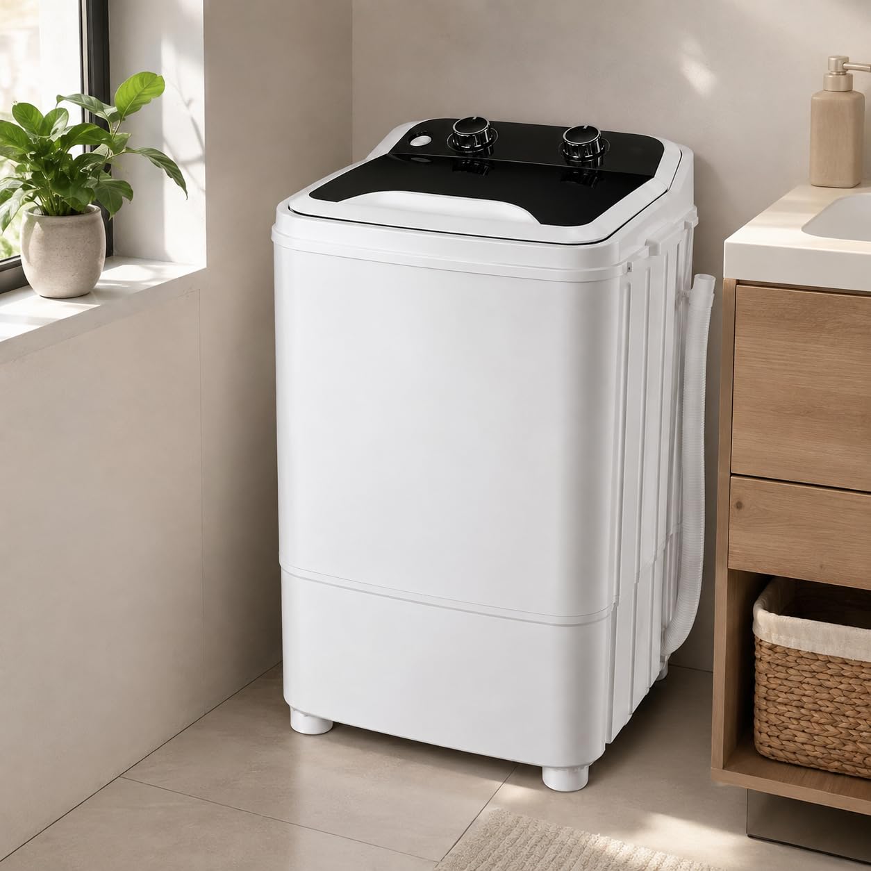 Lavadora portátil de 7 kg con bomba de drenaje, 400 W