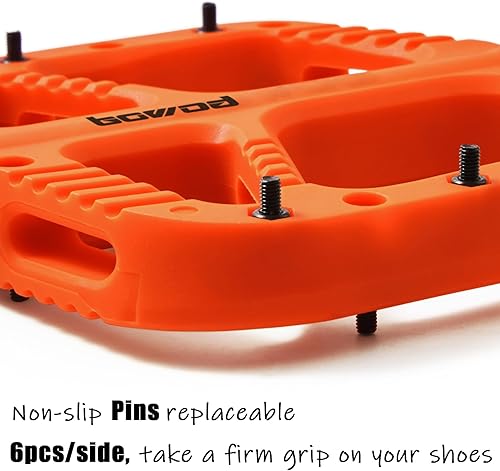 Miniatura 2 de BOWOD MTB Pedals Flat Mountain Bike Pedals Adult, Light and Wide Nylon Composite Bicycle Platform Pedal w Grippy Pins, 916" Cr-Mo Spindle 2