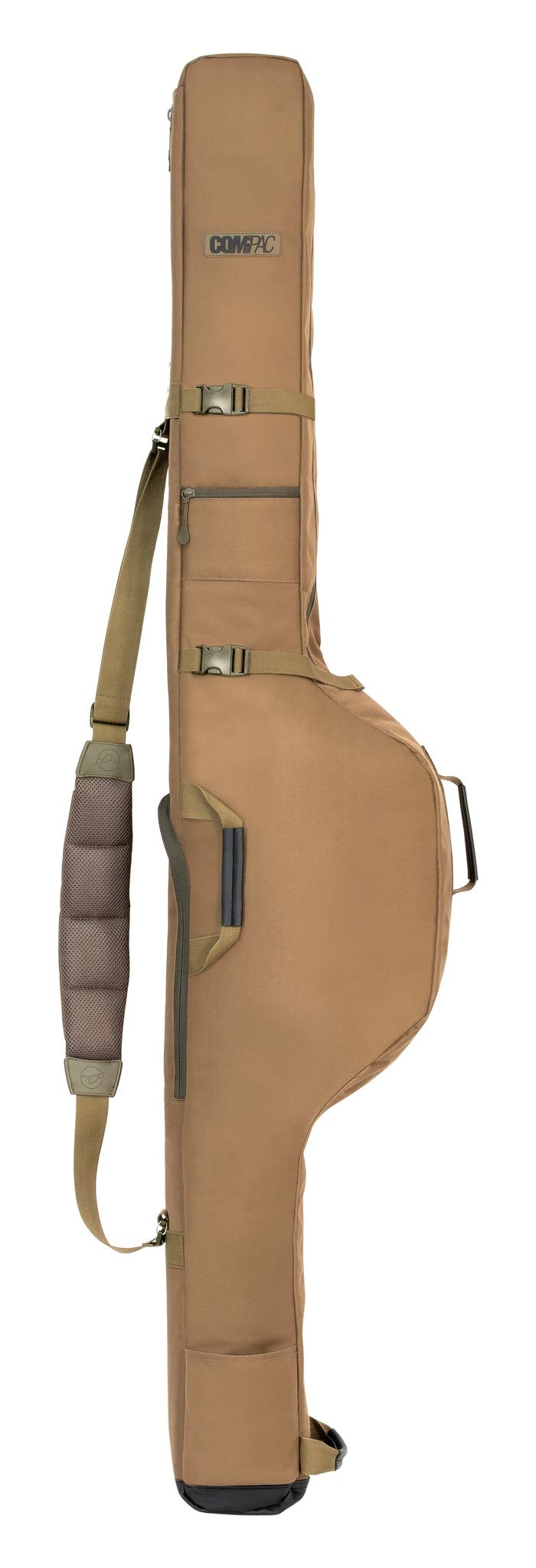 Korda Compac 3 Rod Holdall, 10ft, Durable Water-Resistant Fabric, Fits Big Pit Reels & 50mm Butt Rings, Padded Dividers, External Pockets for Storm Poles & Banksticks, Removable Shoulder Strap