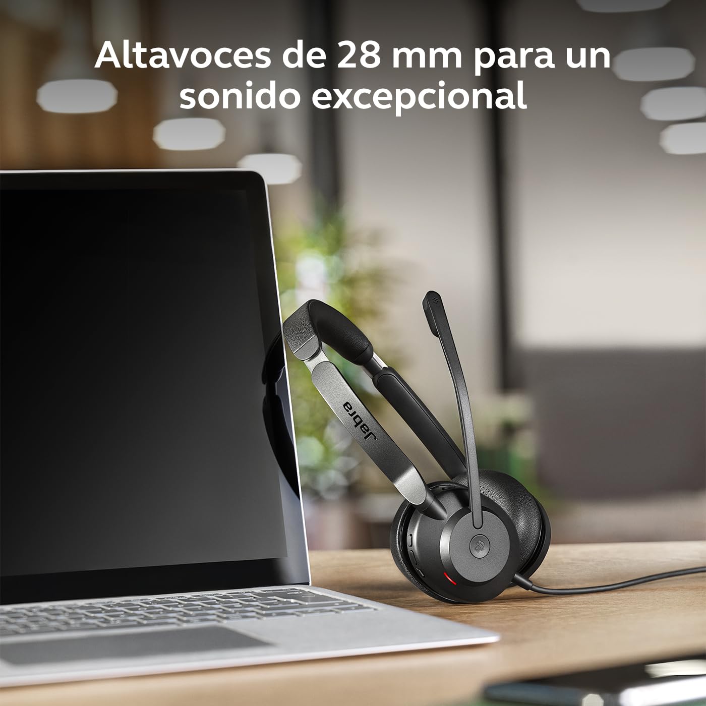 Auriculares supraaurales con cable Jabra Evolve2 30 SE para teléfonos, estéreo, negros, con cancelación de ruido y micrófono.