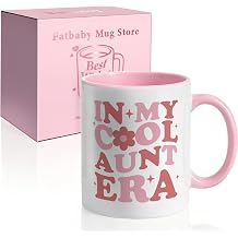 Fatbaby Funny Aunt Coffee Mug Gifts, Humorous Birthday Christmas Baby Announcement Mothers Day Gifts for Auntie to be, In My Cool Aunt Era Tea Cup 11oz
