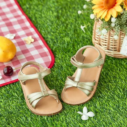 Image of Otter MOMO Girls Open Toe Princess Flat Sandals with Comfort Sole Summer Sandals