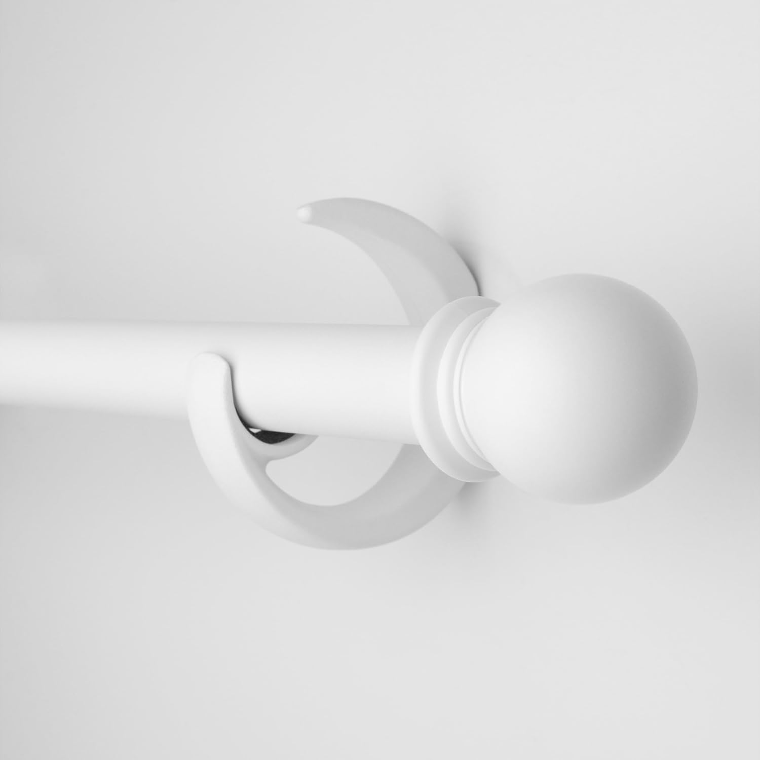 White Curtain Rods for Windows 16-144 inch, 1 inch Decorative Curtain Rod Set, Adjustable Heavy Duty Drapery Rod for Bedroom, Livingroom