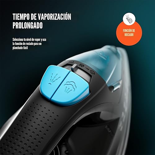 Miniatura 6 de PurSteam - Plancha de vapor profesional de 1250 W, potente vaporizador con ráfaga de vapor y pulverización, suela antiadherente, fácil control de