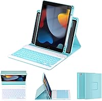 Vista 10 de OYEEICE Funda para iPad de 9ª generación con teclado de 10.2 pulgadas 2021, teclado BT desmontable con magnético, funda para iPad Air de 3ª