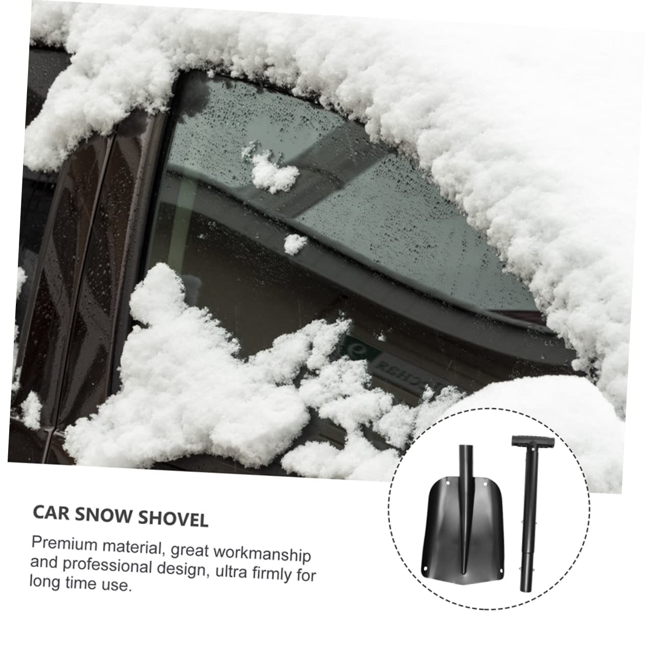 Supvox Autoschneeschaufel aus Aluminiumlegierung Abnehmbar und Ausziehbar Leichter Schneeräumer für Auto und Outdoor Camping im Winter